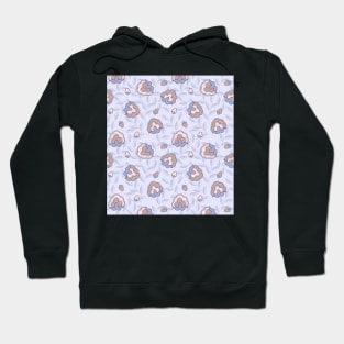 Whimsical floral folk pattern in digital lavender Hoodie